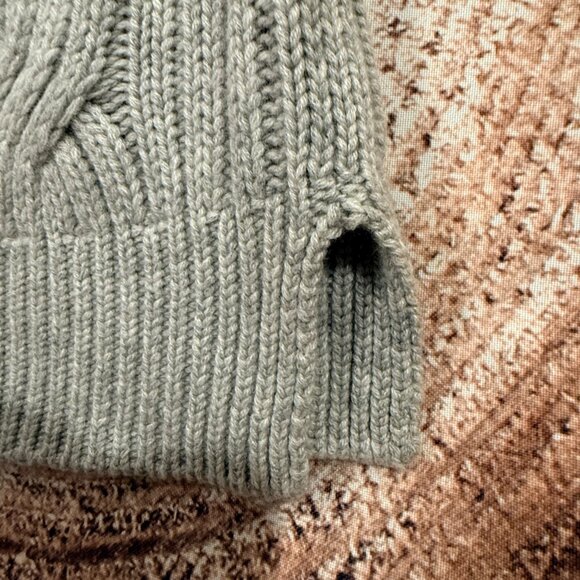 J. Crew Collection Gray 100% Cashmere Cable Knit Turtleneck Sweater- Small - Picture 5 of 7